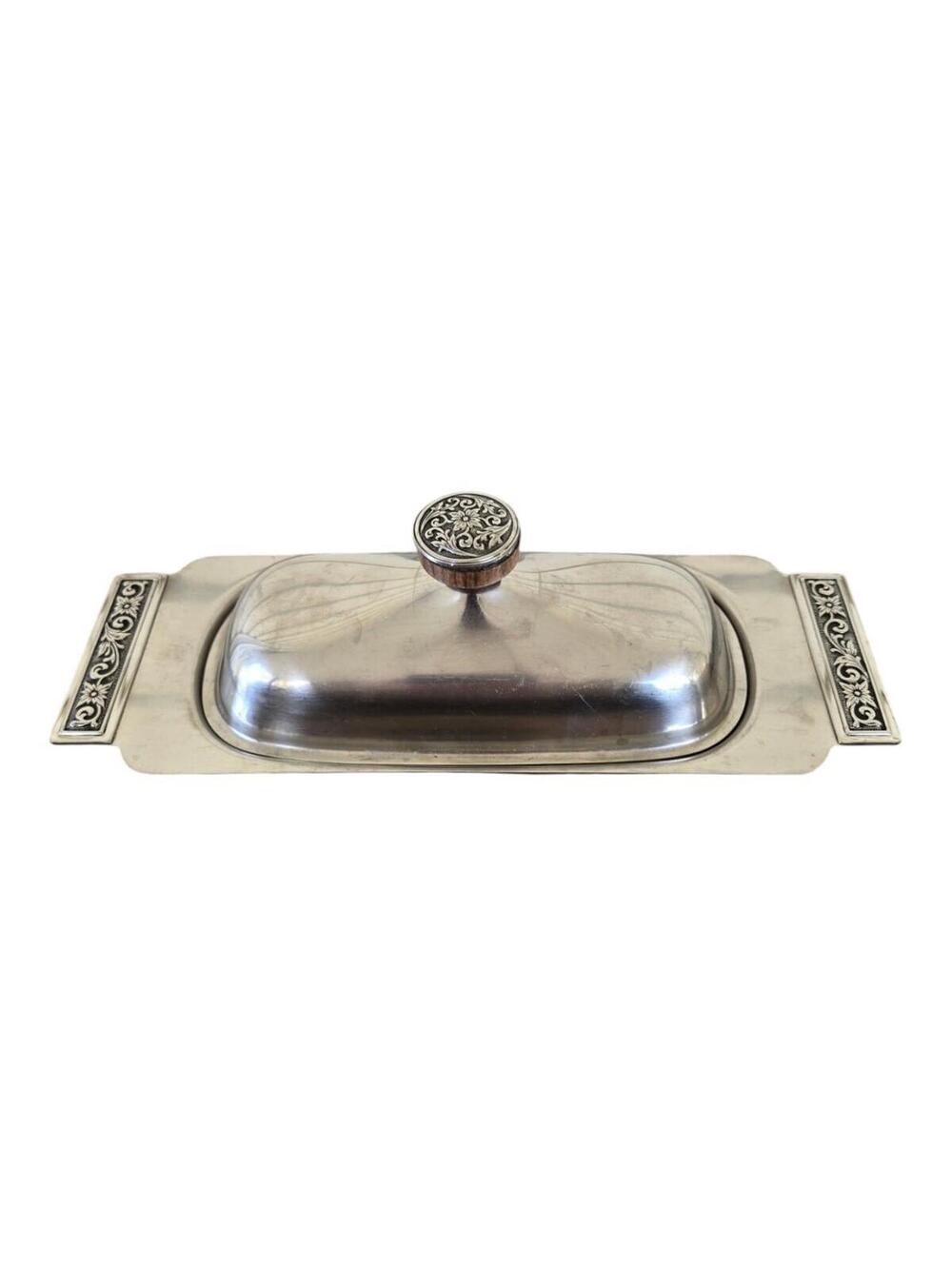 Vintage 1970s International Decorator Stainless 18/8 Di Lido Stick Butter Dish